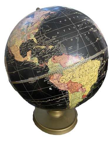 Black Spinning Globe on 4.5 inch black base | eBay