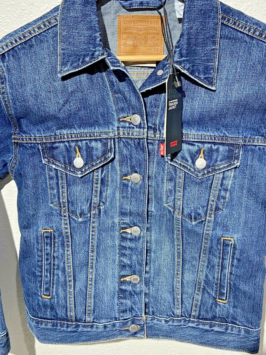 Levi's Vintage Premium Ex-Boyfriend Denim Trucker Jacket Girls New