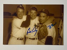 Yogi Berra Signed 4x6 Photo Bob Turley Yankees Autographed 