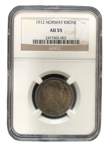 NORWAY 1 Krone 1912 NGC AU 55