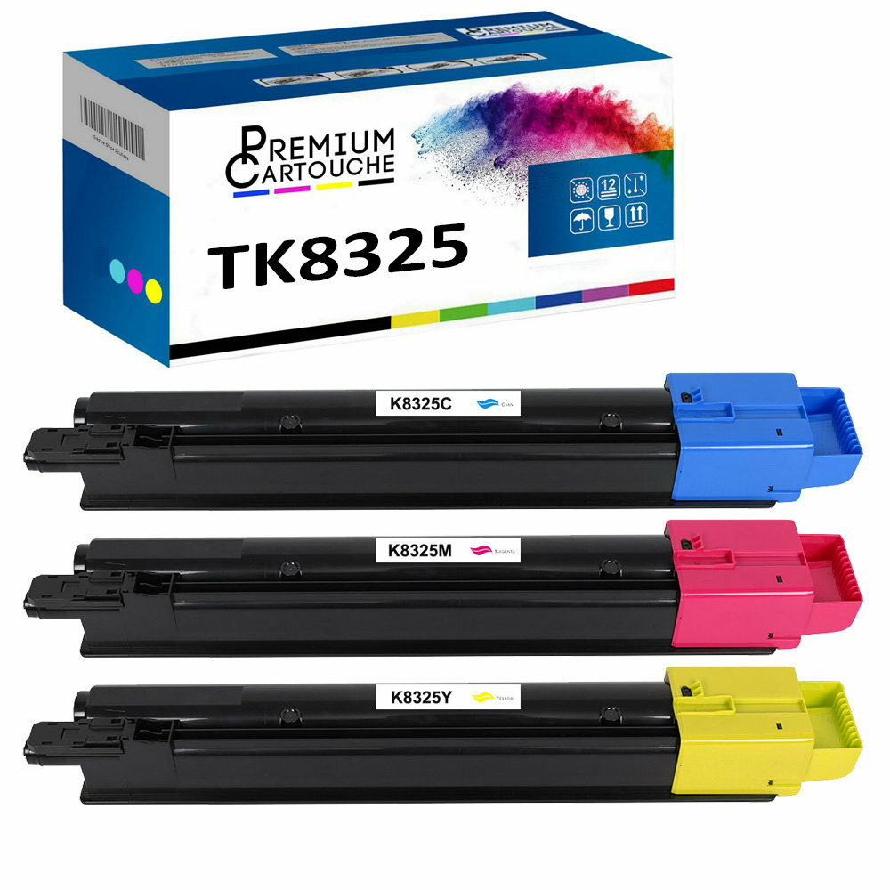 Toner TK8325C TK8325M TK8325Y compatible Kyocera pour des impressions laser sans aucune trace