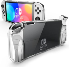 Dockable Grip Case for Nintendo Switch OLED, Protective TPU Scratch Resistant