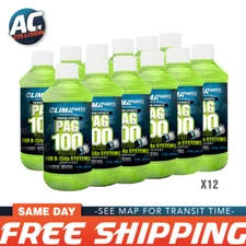 Premium Synthetic A/C Refrigerant Oil PAG 100-8UV Vis 8oz. R134a, Pack of 12