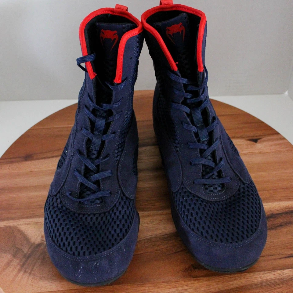 Zapatos de Boxeo Venum Contender Para Hombres 12 Azul Rojo Con Cordones Prendas para el torso Altas MMA Foto 2 de 4