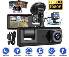 Dash Cam Front Rear Inside 1080P Night Vision G-Sensor Parking Monitor