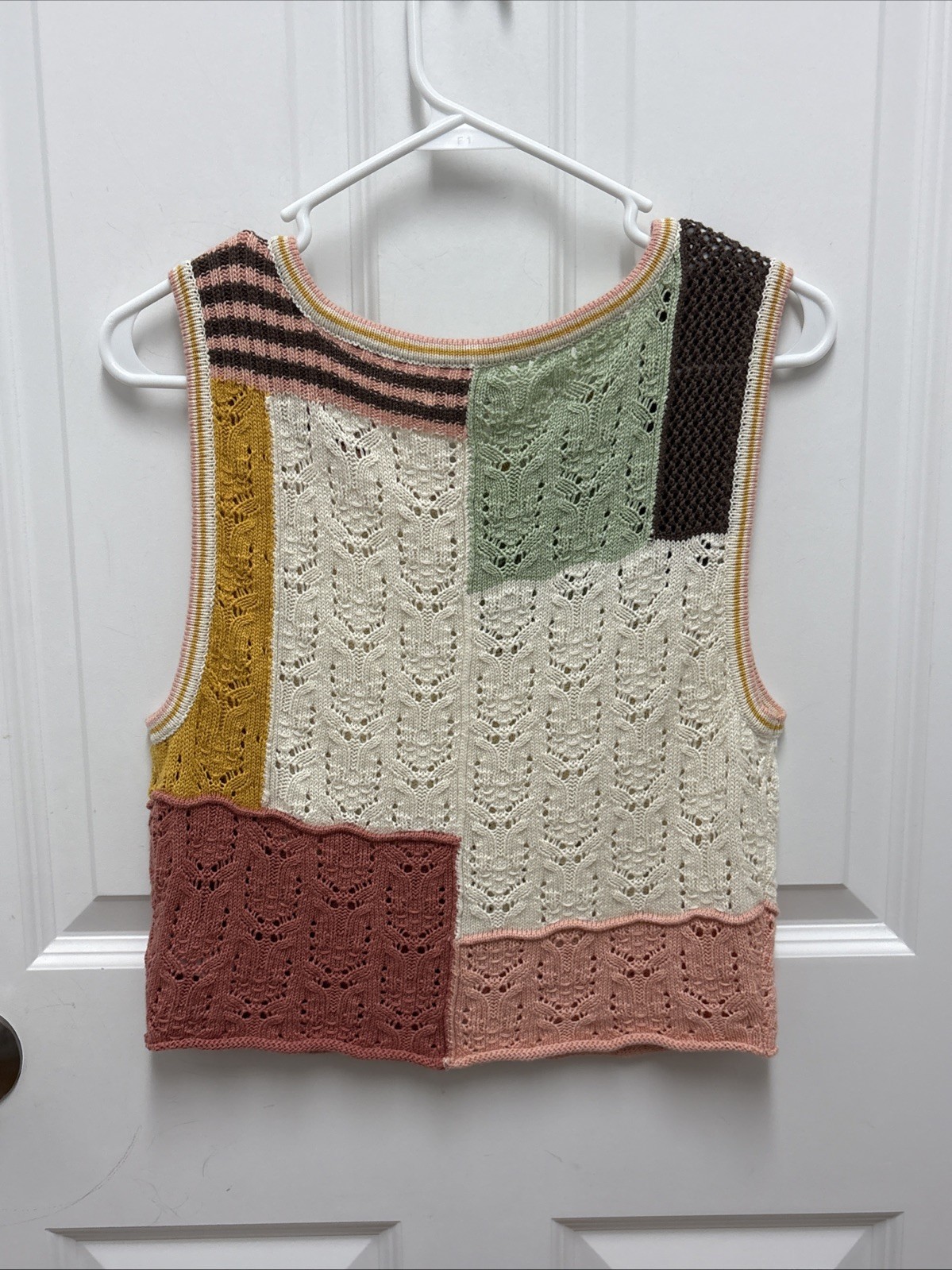 American Eagle Patchwork Knit Vest Sleeveless Swe… - image 2