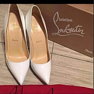 New Christian Louboutin Bicolor Pumps White Pink US 9 Authentic RARE
