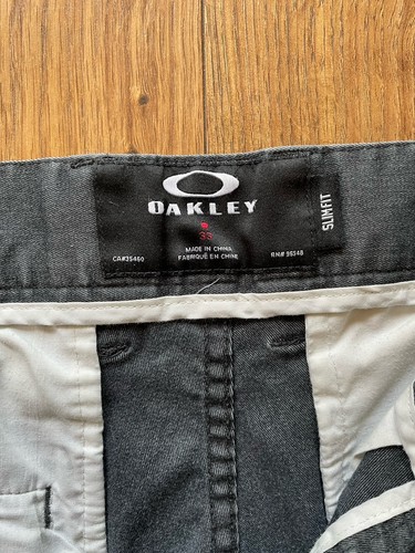 Oakley Chino Trousers Mens W33 L29 Grey Cuffed Slim Stretch Jeans Y2K VTG - Picture 3 of 9