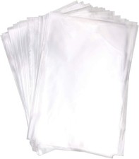 Mini Skater 8x12 Inch Clear Treat Bags, 50Pcs Cello Bags with Gold Twist Ties