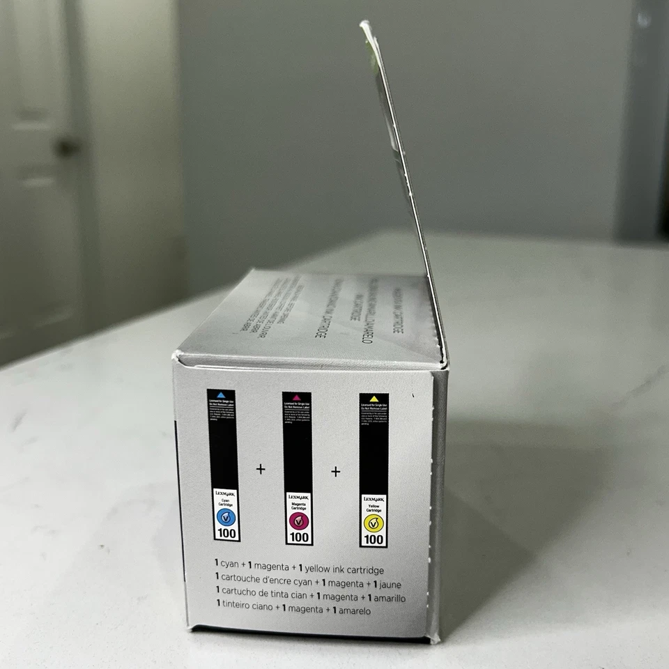 Genuine Lexmark 100 Multipack Cyan Magenta Yellow 14N0685 New Sealed - Image 4 of 4