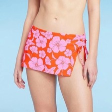 NWT Wild Fable Pink Floral Swim Cover Skirt Size XS 0-2