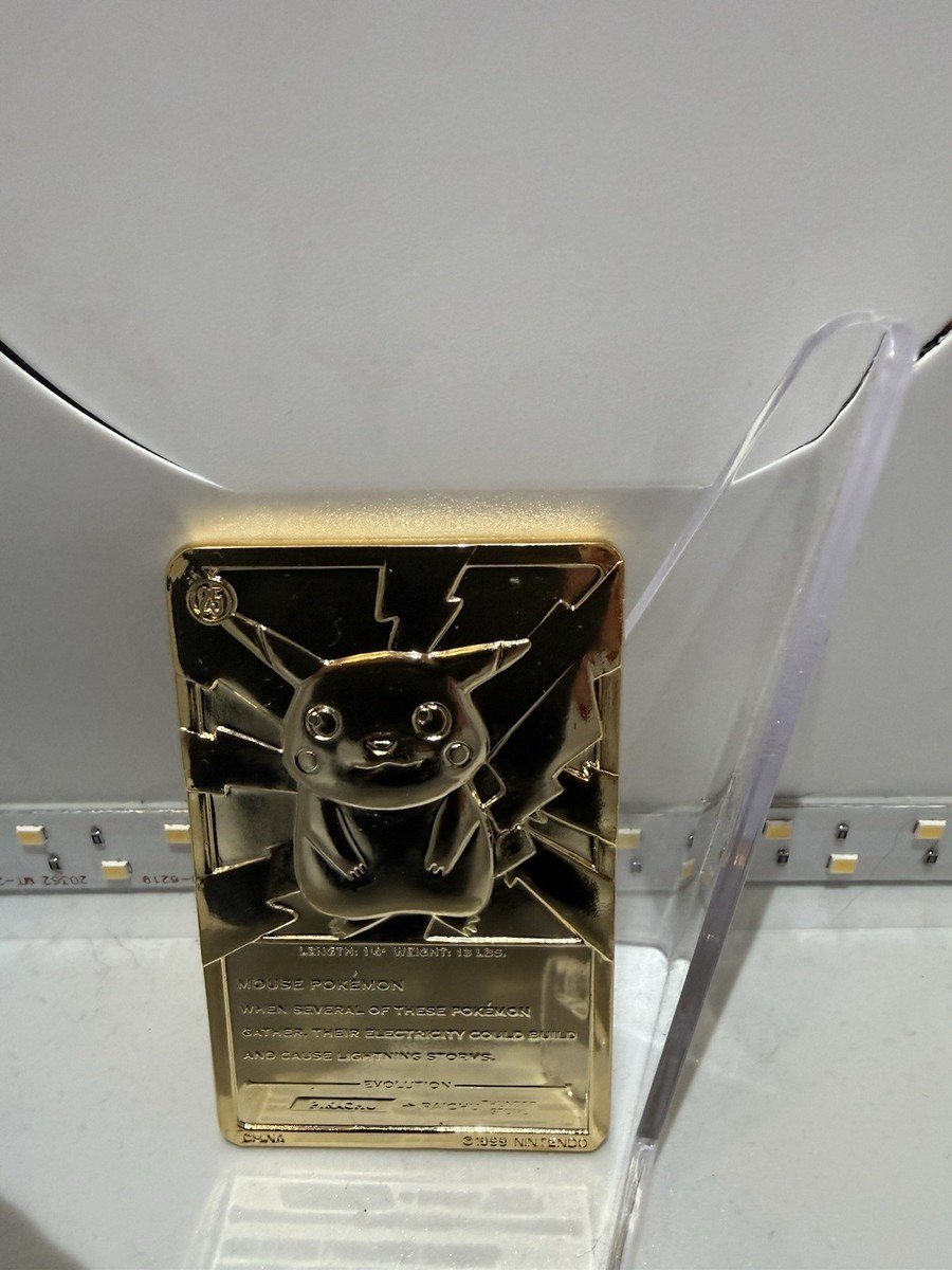 burger king pokemon gold cards pikachu Pokemon Pikachu Burger King Trading Card (Gold-Plated)