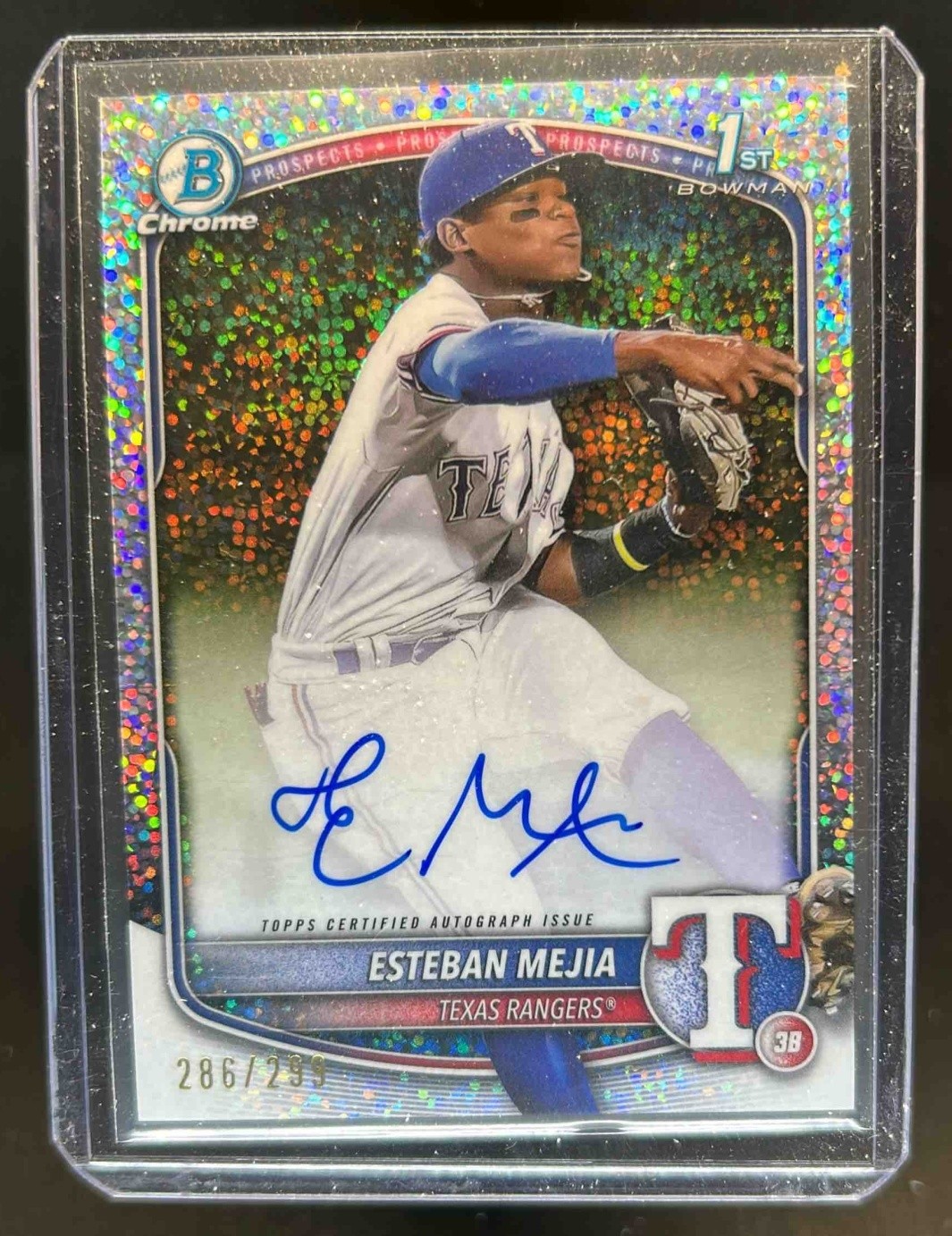 2025 Bowman Esteban Mejia Chrome Auto Speckle Refractor 1st #286/299