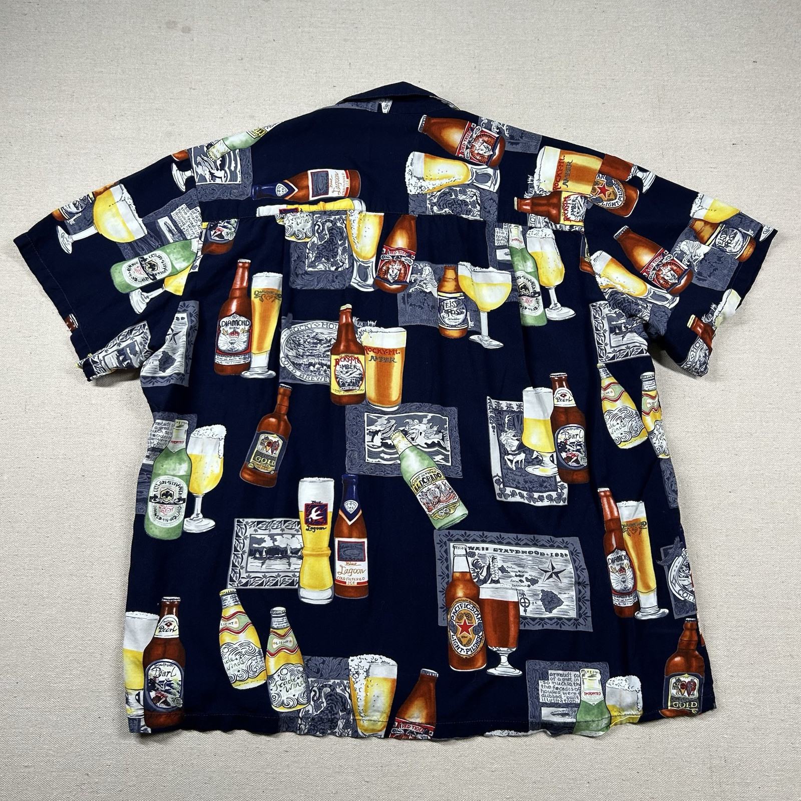 Vintage Paradise Found Shirt Mens XL Hawaiian Aloha Beer Drinking Alcohol Tropic