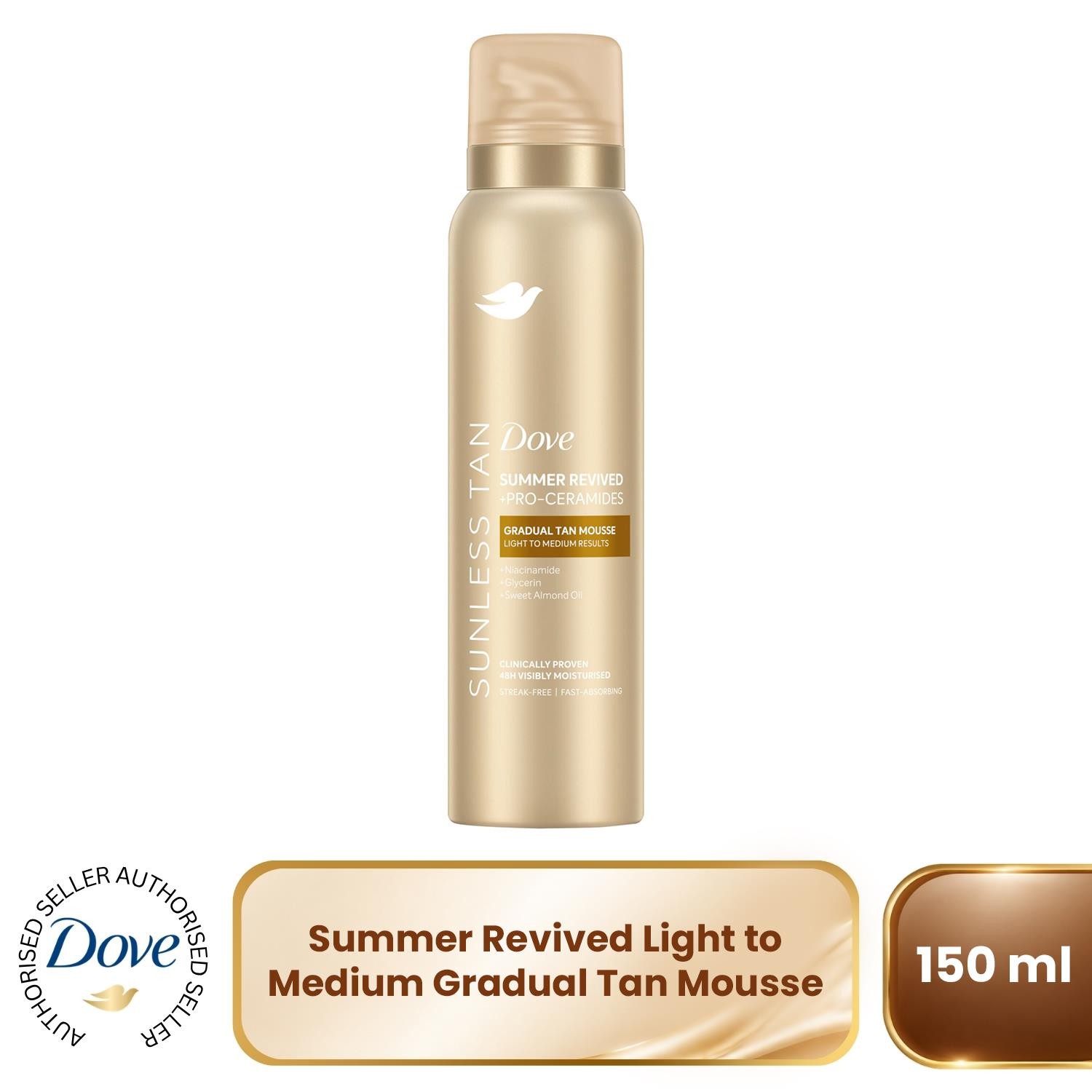 Dove Derma Spa Self Tan Body Mousse Summer Revived - Light  to Medium Skin 150ml