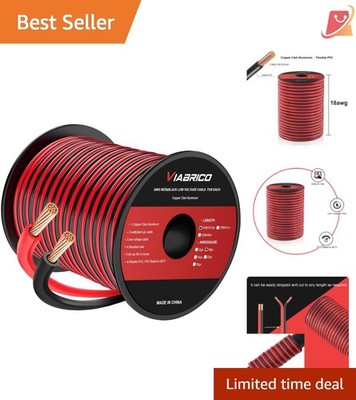 18AWG Copper Clad Aluminum Cable 100ft 2 Conductor LED Lighting Extension