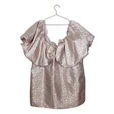 ASOS LUXE Curve Bubble Bardot Mini Dress in Jacquard Pink US 24 UK 28