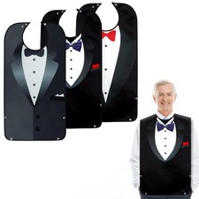 Adult Bibs - Washable, Reusable Clothing Protectors with Crumb Catcher for Me...