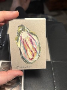 ACEO Original Art Card 2.5 x 3.5 Pastel Oyster | Jessica Sarchet 4/10