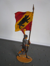 Statuina piatta in metallo dipinta a mano Zinnfiguren di soldato portabandiera svizzero 30 mm