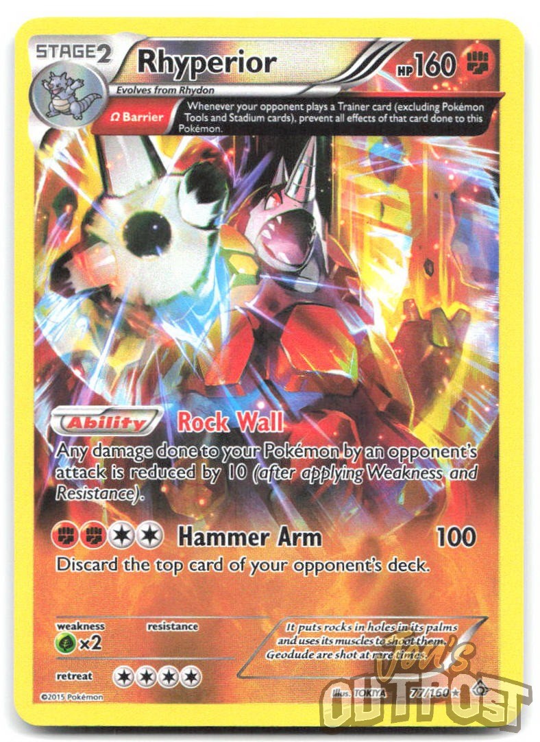 Rhyperior 77/160 Holo Rare Primal Clash Pokemon LP