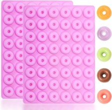 Mini Donut Silicone Mold, 48 Cavities Donut Molds for Chocolate Candy Gummy,