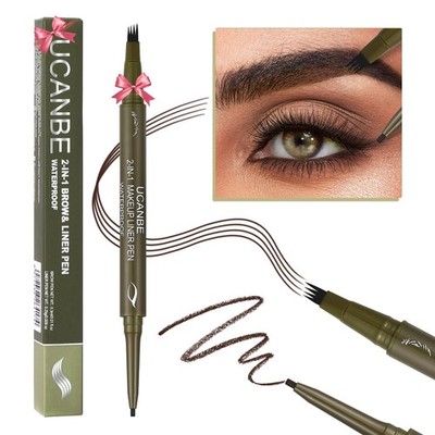 UCANBE Eyebrow Pen, Dual-Ended Pencil with 4-Fork-Tip & Classic Brown