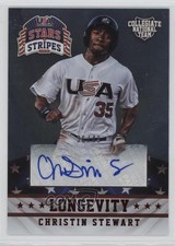 2015 Stars and Stripes Longevity Signatures Ruby 36/49 Christin Stewart Auto 0d4