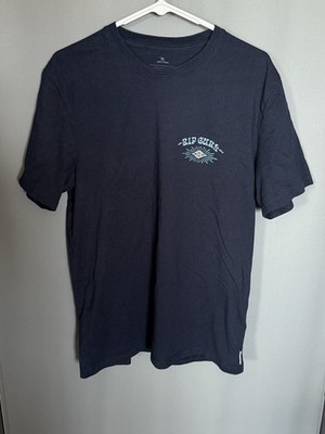 RIP CURL Navy Blue Front and Back Graphic T Shirt Men's Size Medium
