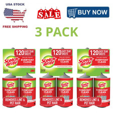 Scotch-Brite Lint Roller, 60 Sheets per Roller, 2 Rollers, 3 PACK