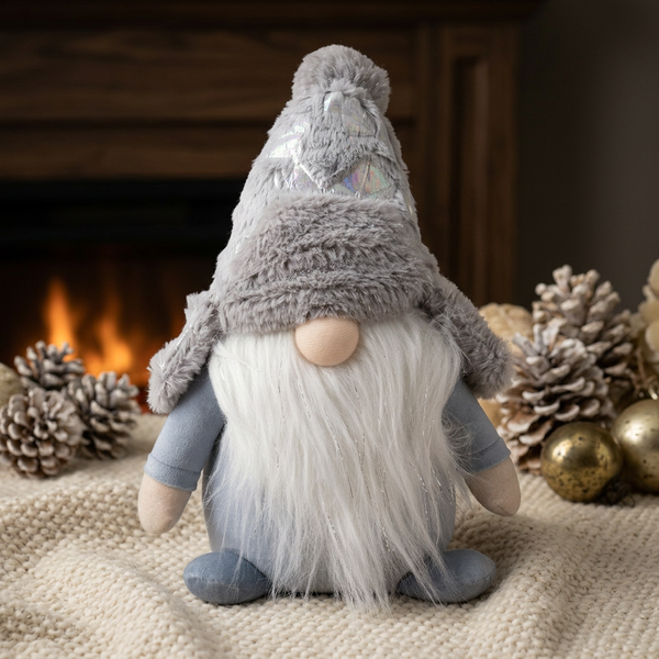 Wichtel Deko Figur Weihnachten Gnom Sitzend 31 Cm Weihnachtswichtel Blau-image