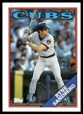 Ryne Sandberg 1988 Topps #10 Chicago Cubs MLB READ FREE SHIPPING AutographDen