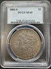 1883-S MORGAN SILVER DOLLAR PCGS XF45 OGH BLUE LABEL 11XXA25