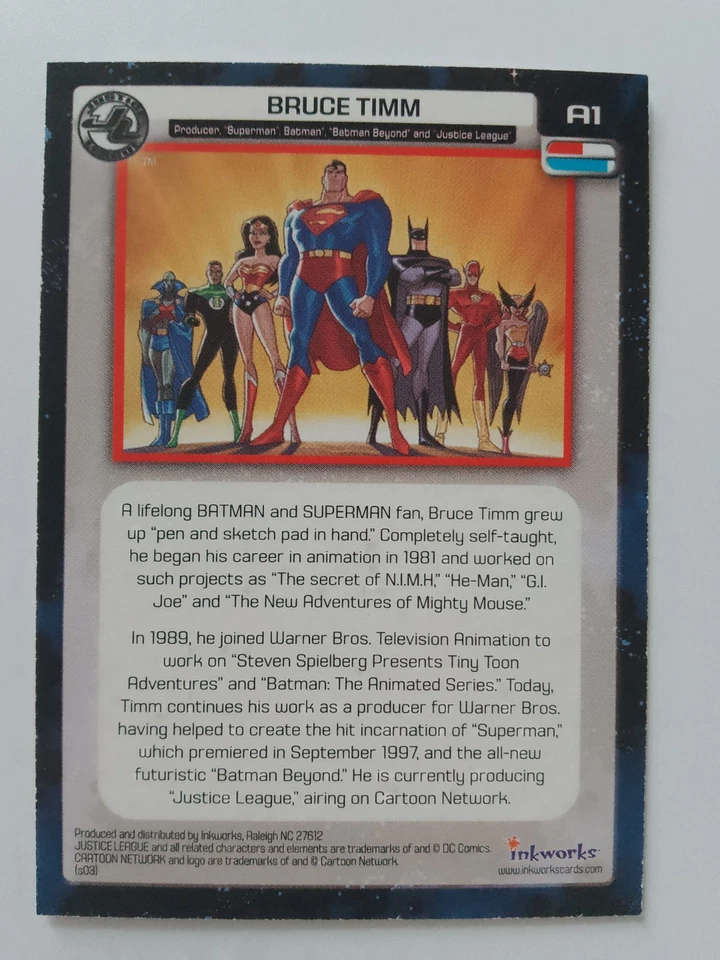 Bruce Timm Inkworks 2003 Liga de la Justicia autógrafo productor A1 Foto 2 de 4