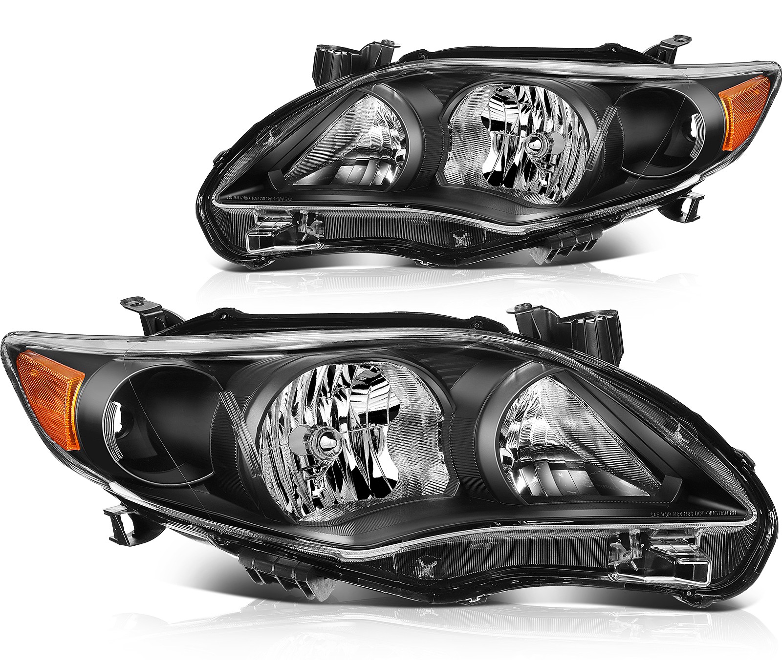 Headlights Assembly Sides Front Left + Right Set Fits 2011-2013 Toyota Corolla