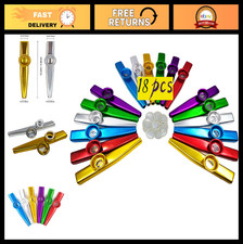 18 Pcs Metal Kazoos Set with 20 Diaphragms - Fun Musical Instruments for Kids, P