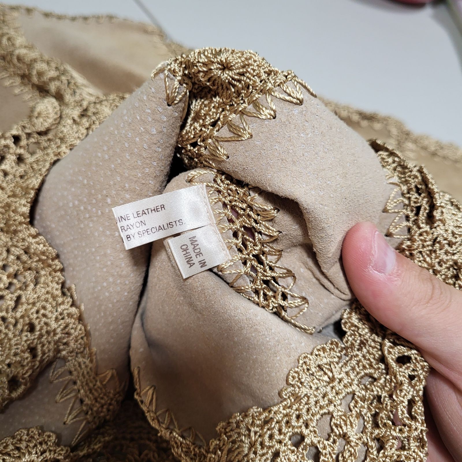 Scully Suede Crochet Patch Work Jacket Women's Sz… - image 10