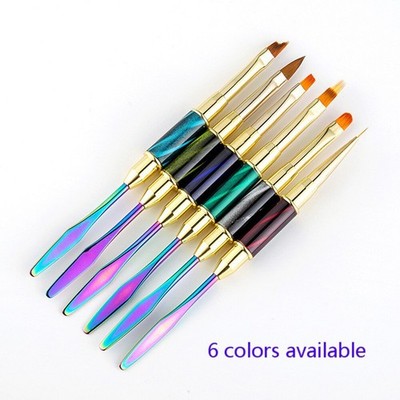 Nail Double Head Blooming Painting Hook Line Pens Electroplating Rod Palette Pen
