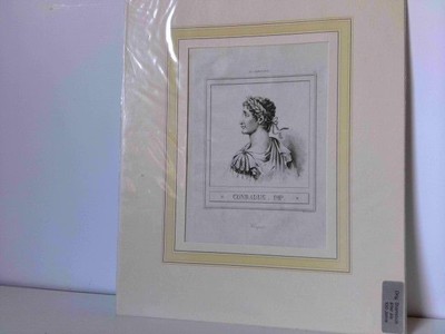 Conrad - Porträt - Original-Stahlstich - Motiv ca. 17 x 12 cm, Passepartout ca. 