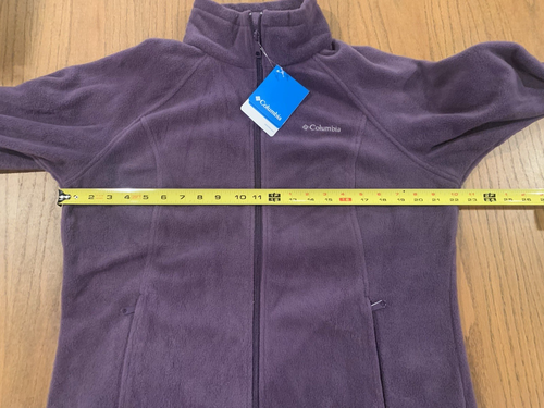 Women’s Columbia Size Large Purple Full Zip Fleece Sweatshirt Jacket Zip Pockets - Picture 12 of 19