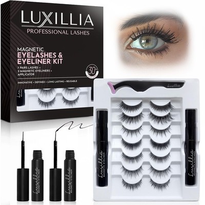 Luxillia Magnetic Eyelashes Kit   10 Piece 10 Set, Black 
