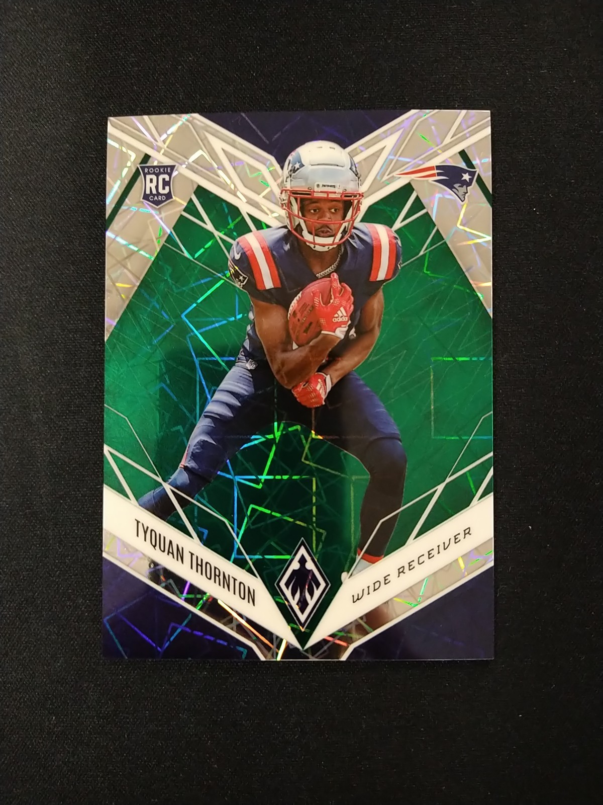 2022 Panini Phoenix Tyquan Thornton Green Lazer RC SN 03/25 Patriots #122