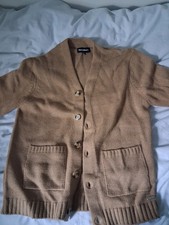 Threadbare Men's Medium Cardigan Beige Pockets
