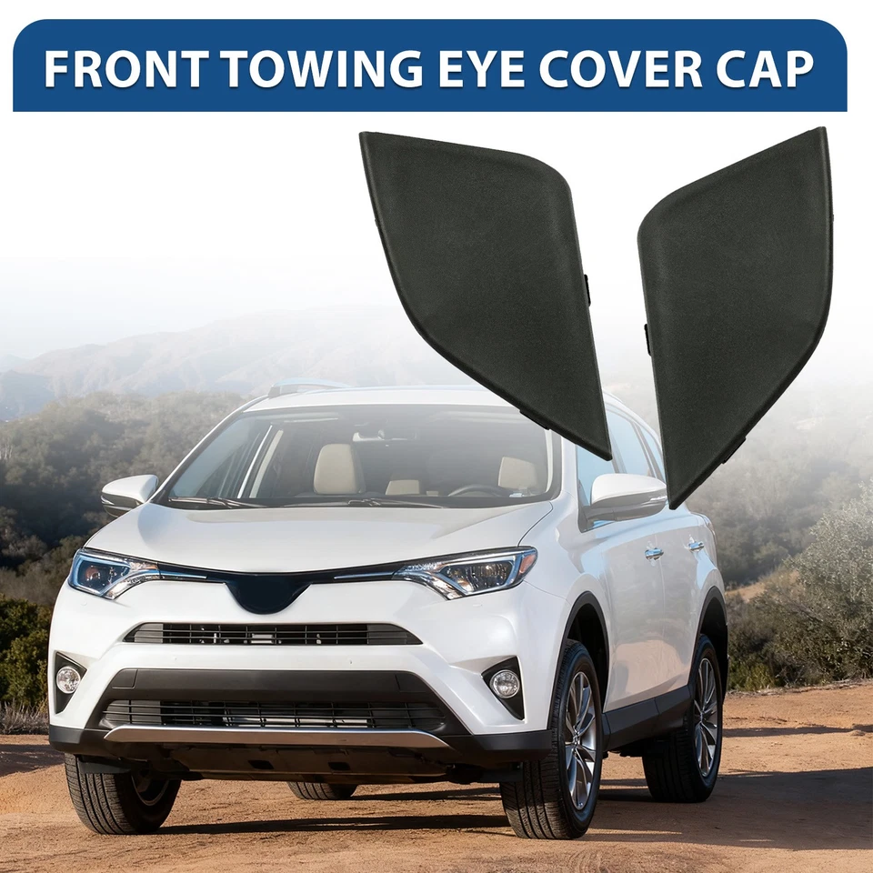 Front Bumper Tow Hook Eye Cover Cap For Toyota RAV4 2016 2017 2018 Left & Right - Image 2 of 4