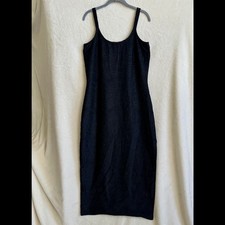 ShapeFX Black Sleeveless Midi Tank Dress Textured Geometric Bodycon Plus Size 18