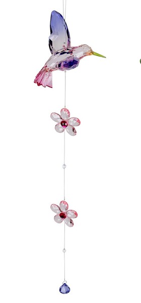 Deko HäNger Kolibri Vogel Multi Color L. 50Cm Lila Rosa Aus Acryl Formano-image