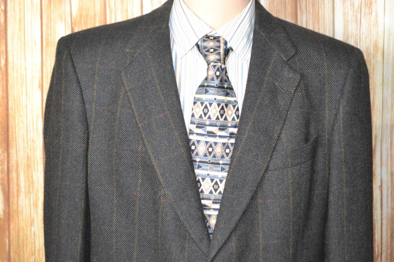 Burberry London Men Wool Checked 2 Front Button Sports Coat Sz 42R thumbnail 3