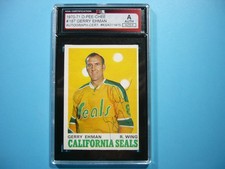 1970/71 O-PEE-CHEE HOCKEY CARD #187 GERRY EHMAN KSA AUTHENTIC AUTO AUTOGRAPH OPC