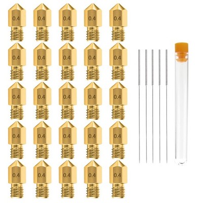 3D Printer Nozzles 0.4MM 25 pcs for Makerbot Creality CR-10 Ender 3 5 Needles