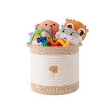 Toy Storage Baskets Woven Cotton Rope Storage Basket for Kids, Blanket Basket...